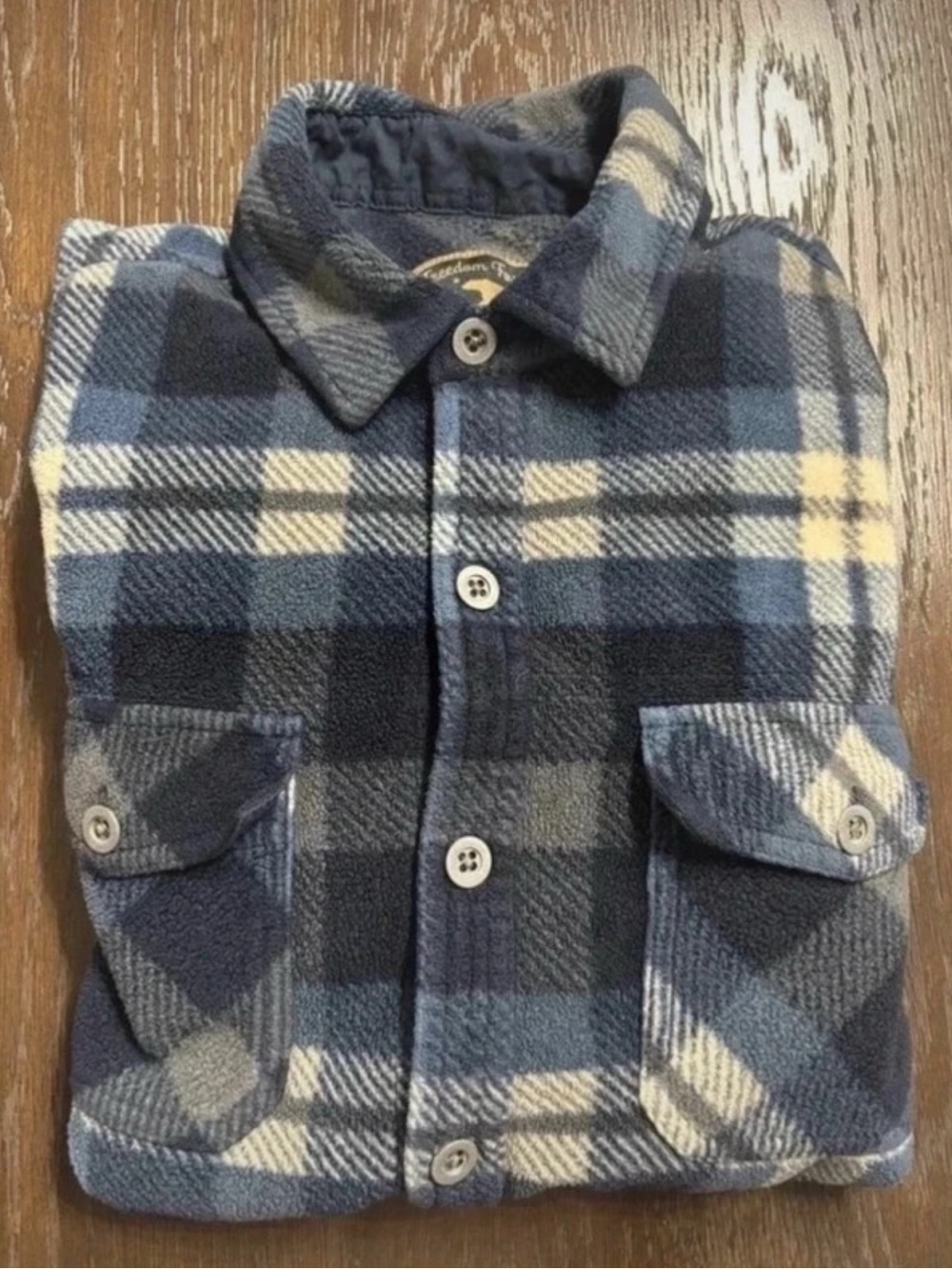 Men's Blue Plaid Button-Down Casual Shirt Jacket